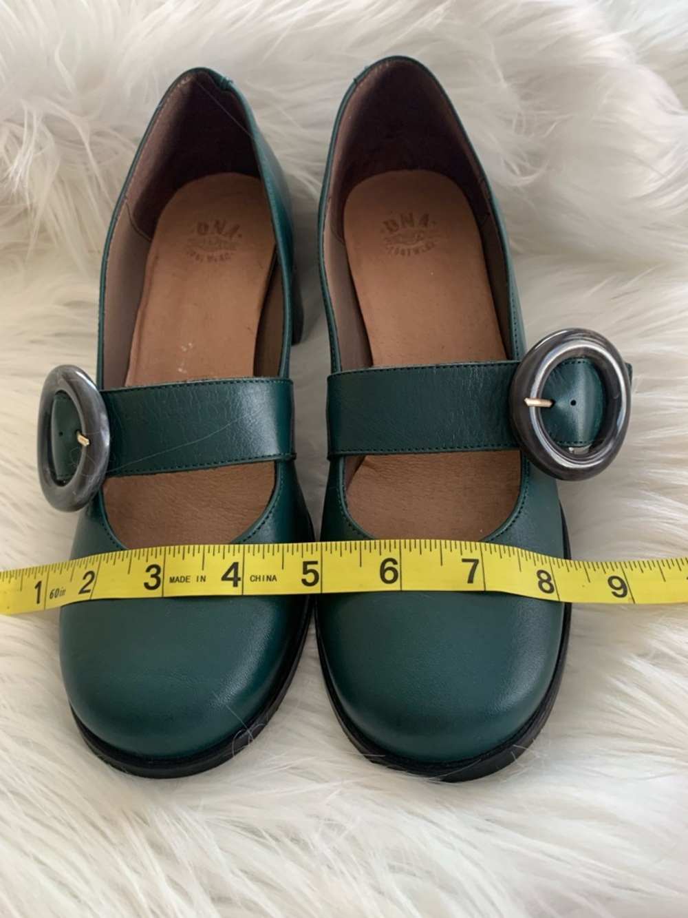 DNA footwear “Mary Jane” deep green leather block heel shoes Size 39 VVGUC - Picture 11 of 16